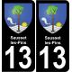 13 Sausset-les-Pins blason ville autocollant plaque