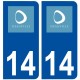 Autocollant plaque immatriculation 14 Calvados Deauville stickers