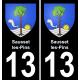 13 Sausset-les-Pins blason ville autocollant plaque