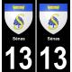 13 Sénas logo ville autocollant plaque sticker