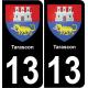 13 Tarascon ville autocollant plaque