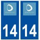 Autocollant plaque immatriculation 14 Calvados Deauville stickers