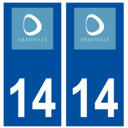 Autocollant plaque immatriculation 14 Calvados Deauville stickers
