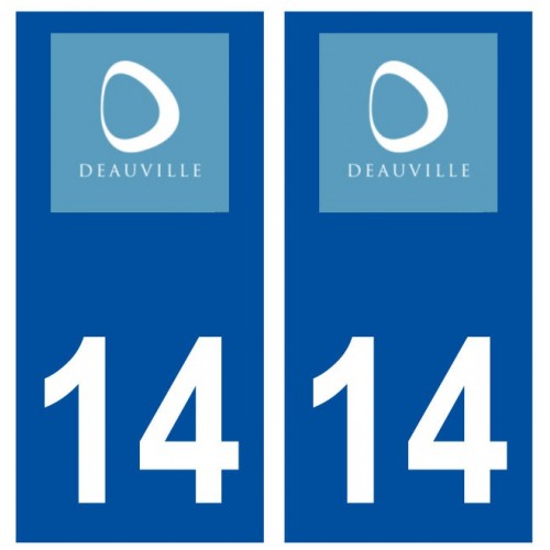 Autocollant plaque immatriculation 14 Calvados Deauville stickers