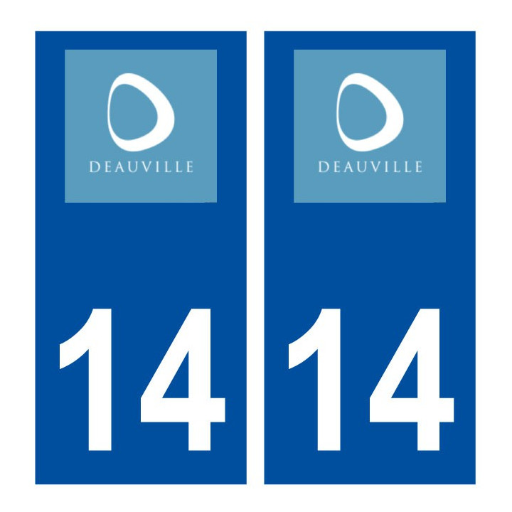 Autocollant plaque immatriculation 14 Calvados Deauville stickers