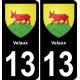 13 Velaux blason ville autocollant plaque