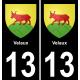 13 Velaux blason ville autocollant plaque