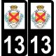 13 Venelles blason ville autocollant plaque sticker