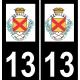 13 Venelles blason ville autocollant plaque sticker