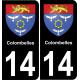 14 Colombelles ville autocollant plaque