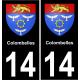 14 Colombelles ville autocollant plaque