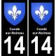 14 Condé-sur-Noireau ville autocollant plaque