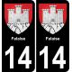 14 Falaise ville autocollant plaque