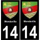14 Mondeville ville autocollant plaque