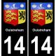 14 Ouistreham ville autocollant plaque