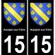 15 Arpajon-sur-Cère ville autocollant plaque