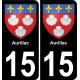 15 Aurillac ville autocollant plaque