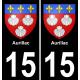 15 Aurillac ville autocollant plaque