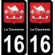 16 La Couronne ville autocollant plaque