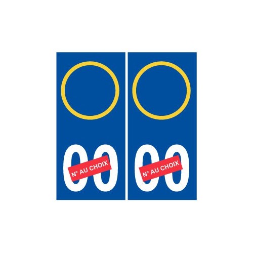 Plaque d'immatriculation Stickers 00 Italie numéro au choix