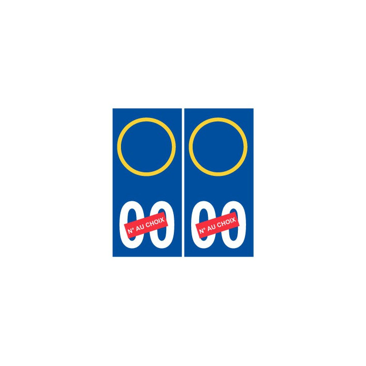 Plaque d'immatriculation Stickers 00 Italie numéro au choix