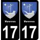 17 Marennes blason ville autocollant plaque