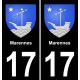 17 Marennes blason ville autocollant plaque