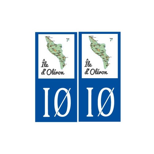 Ile d'Oléron carte autocollant sticker plaque immatriculation