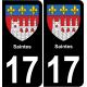 17 Saintes blason autocollant plaque immatriculation auto ville sticker