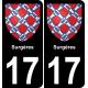 17 Montendre blason ville autocollant plaque sticker