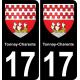 17 Montendre blason ville autocollant plaque sticker