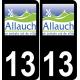 13 Allauch logo sticker plate registration city black background