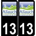 13 Allauch logo sticker plate registration city black background