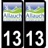 13 Allauch logo sticker plate registration city black background