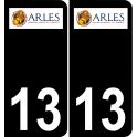13 Arles logo autocollant plaque immatriculation auto ville sticker fond noir