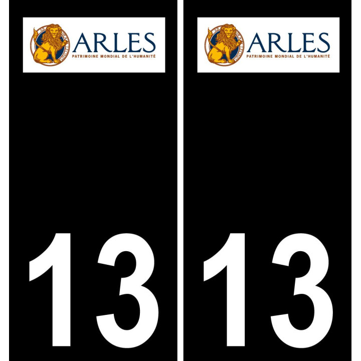 13 Arles logo autocollant plaque immatriculation auto ville sticker fond noir