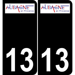 13 Aubagne logo sticker plate registration city black background