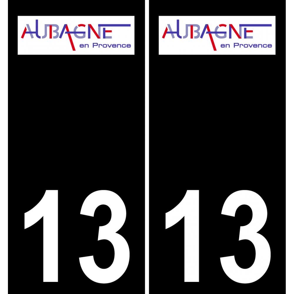 13 Aubagne logo autocollant plaque immatriculation auto ville sticker fond noir