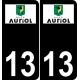 13 Auriol logo autocollant plaque immatriculation auto ville sticker fond noir