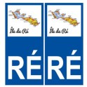 Ile de Re map sticker sticker plaque immatriculation