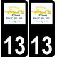 13 Bouc-Bel-Air logo autocollant plaque immatriculation auto ville sticker fond noir