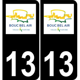 13 Bouc-Bel-Air logo sticker plate registration city black background