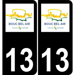 13 Bouc-Bel-Air logo adesivo piastra di registrazione city sfondo nero
