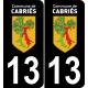 13 Cabriès logo adesivo piastra di registrazione city sfondo nero