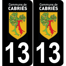 13 Cabriès logo sticker plate registration city black background