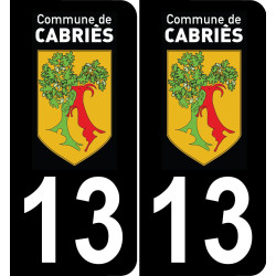 13 Cabriès logo adesivo piastra di registrazione city sfondo nero