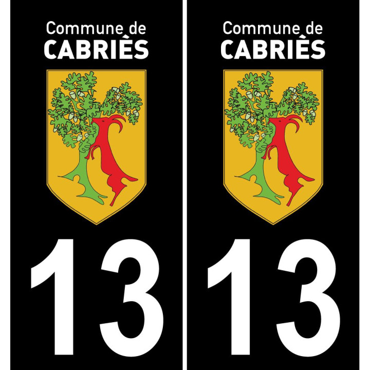 13 Cabriès-logo aufkleber plakette ez stadt schwarzer Hintergrund