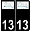 13 Carnoux-en-Provence logo autocollant plaque immatriculation auto ville sticker fond noir