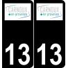 13 Carnoux-en-Provence logo adesivo piastra di registrazione city sfondo nero