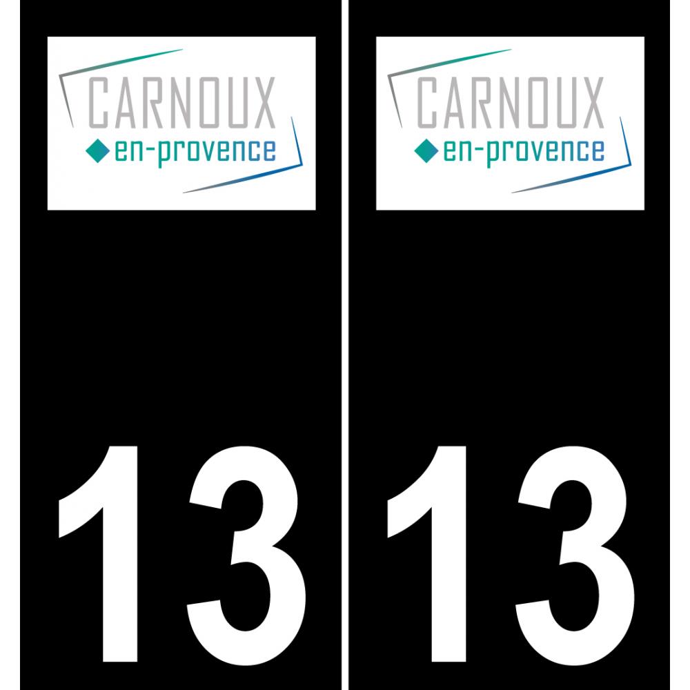 13 Carnoux-en-Provence logo autocollant plaque immatriculation auto ville sticker fond noir
